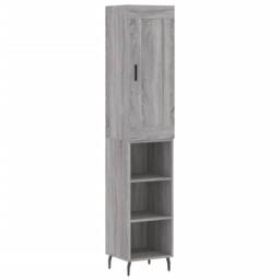 Berkfield Home Highboard Grey Sonoma 34.5x34x180 cm Engineered Wood - thumbnail 1