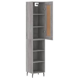Berkfield Home Highboard Grey Sonoma 34.5x34x180 cm Engineered Wood - thumbnail 4
