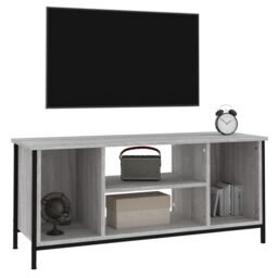 Berkfield Home TV Cabinet Grey Sonoma 102x35x45 cm Engineered Wood - Size: 102 x 35 x 45 cm - thumbnail 4