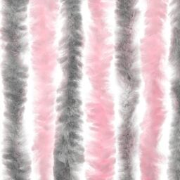 Berkfield Home Fly Curtain Silver Grey & Pink 90x220 cm Chenille - thumbnail 5