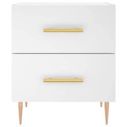 Berkfield Home Modern Bedside Cabinet White 40x35x47.5 cm Engineered Wood - thumbnail 6