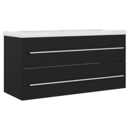 Berkfield Home Sink Cabinet with Built-in Basin Black Engineered Wood - thumbnail 1