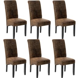 tectake Dining Chair Set Of 2 - Antique Brown in Dark Brown - Size: 2 Pack - thumbnail 1