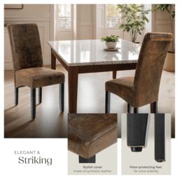 tectake Dining Chair Set Of 2 - Antique Brown in Dark Brown - Size: 2 Pack - thumbnail 4