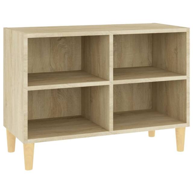 Berkfield Home TV Cabinet with Solid Wood Legs Sonoma Oak 69.5x30x50 cm in Light Tan - image 1