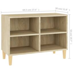 Berkfield Home TV Cabinet with Solid Wood Legs Sonoma Oak 69.5x30x50 cm in Light Tan - thumbnail 6