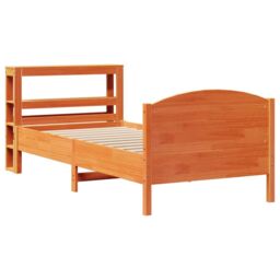 Berkfield Home Bed Frame without Mattress Wax Brown 75x190 cm Small Single Solid Wood Pine - thumbnail 3