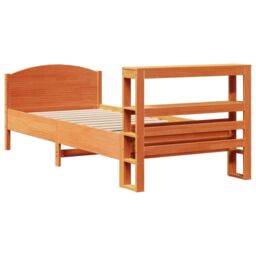 Berkfield Home Bed Frame without Mattress Wax Brown 75x190 cm Small Single Solid Wood Pine - thumbnail 6