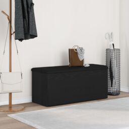 Berkfield Home Storage Bench Black Oak 100x40x45 cm Engineered Wood - Size: 100 x 40 x 45 cm