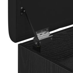 Berkfield Home Storage Bench Black Oak 100x40x45 cm Engineered Wood - Size: 100 x 40 x 45 cm - thumbnail 9