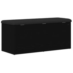 Berkfield Home Storage Bench Black Oak 100x40x45 cm Engineered Wood - Size: 100 x 40 x 45 cm - thumbnail 8