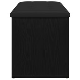 Berkfield Home Storage Bench Black Oak 100x40x45 cm Engineered Wood - Size: 100 x 40 x 45 cm - thumbnail 7