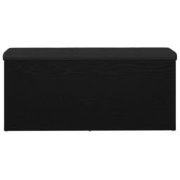 Berkfield Home Storage Bench Black Oak 100x40x45 cm Engineered Wood - Size: 100 x 40 x 45 cm - thumbnail 6