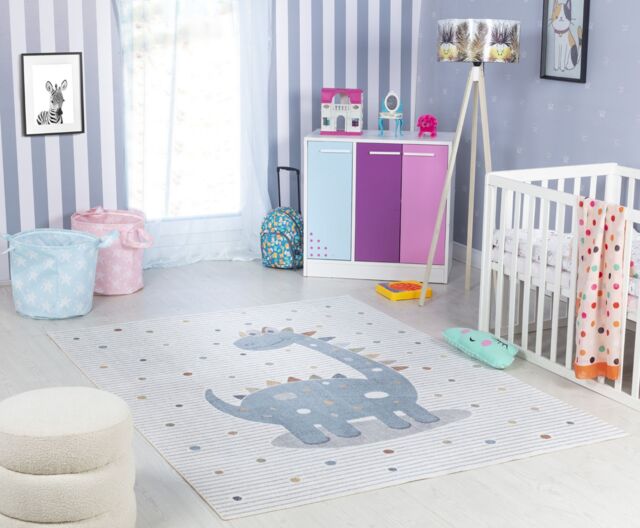 Livabliss Lilian - Kids Beige Blue Orange Grey Washable Rug for Children's Rooms - Size: 120 cm x 170 cm - image 1