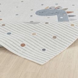 Livabliss Lilian - Kids Beige Blue Orange Grey Washable Rug for Children's Rooms - Size: 120 cm x 170 cm - thumbnail 4