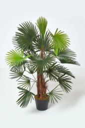 Homescapes Green 'Lady Palm' Tree Artificial Rhapis Plant with Pot, 90 cm - thumbnail 1