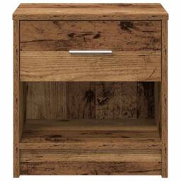 Berkfield Home Durable Bedside Cabinets 2 pcs with Drawer Old Wood 39x28x41 cm in Brown - Size: 39 x 28 x 41 cm - thumbnail 4