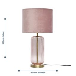 First Choice Lighting Walpole - Blush Glass & Antique Brass Table Lamp with Pink Shade in Bronze - thumbnail 6