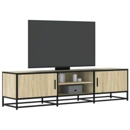 Berkfield Home TV Cabinet Sonoma Oak 160x35x41 cm Engineered Wood & Metal in Brown - Size: 160 x 35 x 41 cm - thumbnail 1
