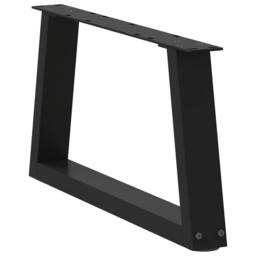 Berkfield Home Dining Table Legs V-Shape 2 pcs Black 50x(30-31.3) cm Steel - thumbnail 4