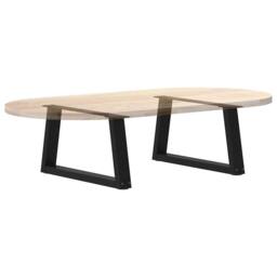Berkfield Home Dining Table Legs V-Shape 2 pcs Black 50x(30-31.3) cm Steel - thumbnail 8