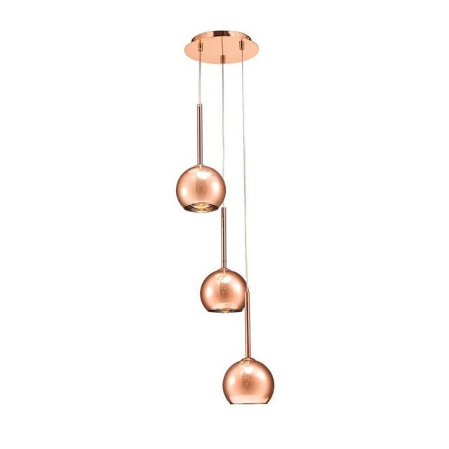 Netlighting Regina Ceiling Cluster Pendant 3 Light Cluster G9 Bronze Bronze Glass in Copper - image 1