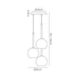 Netlighting Regina Ceiling Cluster Pendant 3 Light Cluster G9 Bronze Bronze Glass in Copper - thumbnail 3