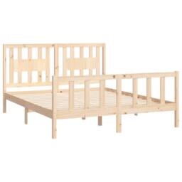 Berkfield Home Beautiful Bed Frame with Headboard Solid Wood Pine 160x200 cm in Light Tan - thumbnail 4