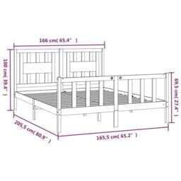 Berkfield Home Beautiful Bed Frame with Headboard Solid Wood Pine 160x200 cm in Light Tan - thumbnail 6