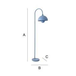 ValueLights Tilly Pastel Arched Dome Shade Metal Table Lamp in Blue - thumbnail 7