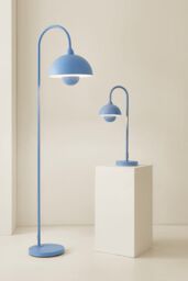 ValueLights Tilly Pastel Arched Dome Shade Metal Table Lamp in Blue - thumbnail 8
