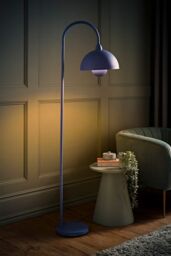 ValueLights Tilly Pastel Arched Dome Shade Metal Table Lamp in Blue - thumbnail 2