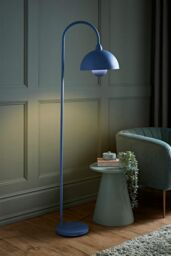 ValueLights Tilly Pastel Arched Dome Shade Metal Table Lamp in Blue - thumbnail 1