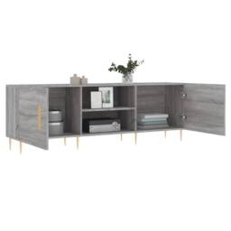 Berkfield Home TV Cabinet Grey Sonoma 150x30x50 cm Engineered Wood - Size: 150 x 30 x 50 cm - thumbnail 4