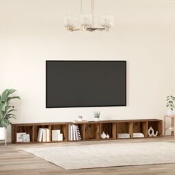 Berkfield Home TV Cabinet 3 pcs Old wood 37 x 35 x 107.5 cm Engineered wood in Brown - thumbnail 4