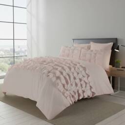 Snug City Ruffle Border Duvet Cover Soft Elegant Bedding Set with Pillowcases in Pink - Size: King - thumbnail 1
