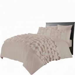 Snug City Ruffle Border Duvet Cover Soft Elegant Bedding Set with Pillowcases in Pink - Size: King - thumbnail 2