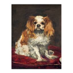Artery8 Edouard Manet Framed Wall Art Print A King Charles Spaniel Dog in Brown - Size: A4 - thumbnail 3