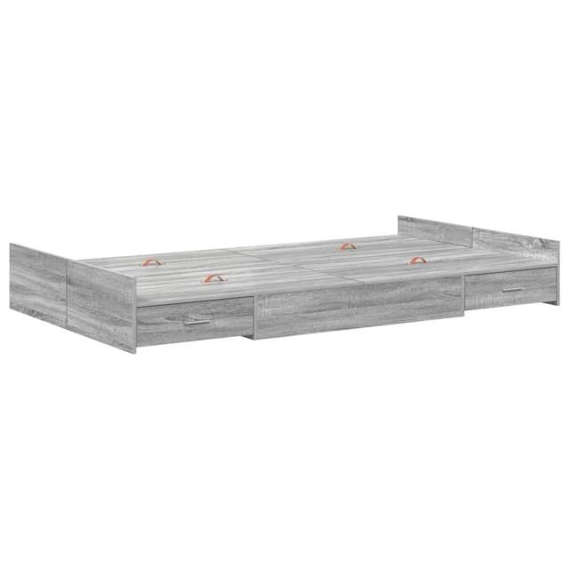 Berkfield Home Storage Bed Frame Grey sonoma 120 x 200 cm Melamined Wood - image 1