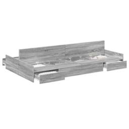 Berkfield Home Storage Bed Frame Grey sonoma 120 x 200 cm Melamined Wood - thumbnail 3