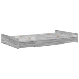 Berkfield Home Storage Bed Frame Grey sonoma 120 x 200 cm Melamined Wood - thumbnail 1