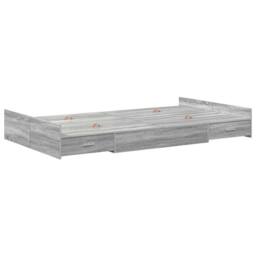Berkfield Home Storage Bed Frame Grey sonoma 120 x 200 cm Melamined Wood - thumbnail 7