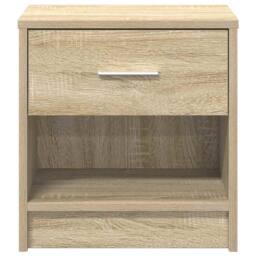 Berkfield Home Durable Bedside Cabinet with Drawer Sonoma Oak 39x28x41 cm in Light Brown - Size: 39 x 28 x 41 cm - thumbnail 4
