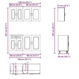 Berkfield Home 4 Piece Kitchen Cabinet Set Kalmar Grey Sonoma Engineered Wood - thumbnail 7
