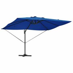 Berkfield Home Warm Cantilever Roma Parasol with LEDs Azure Blue 352x251x265 cm - Size: 352 x 251 x 265 cm - thumbnail 5