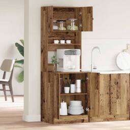 Berkfield Home Kitchen Cabinet Old Wood 60x50x180 cm Engineered Wood in Brown - Size: 60 x 50 x 180 cm - thumbnail 4