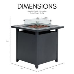 Home Detail Remi 6 Seater Dark Grey Rope Garden Set, With Fire Pit Table - thumbnail 8