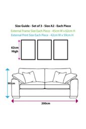 ARTZE Geometric Pink Grey Elephant Set Framed Wall Art - Medium in White - Size: W45 cm x H62 cm x D20mm - thumbnail 2
