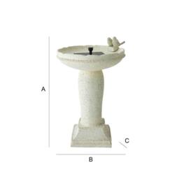 ValueLights Solar Powered Outdoor Bird Bath Water Fountain Feature in Cream - thumbnail 7
