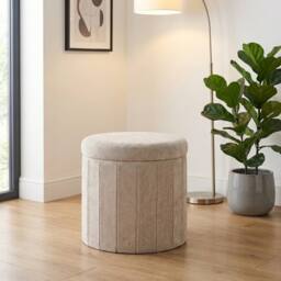 Garden Greatness Natural Fabric Ottoman Storage - thumbnail 2